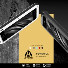 Для Xiaomi mi 6 mi 8 чехол s LOVE MEI металлический алюминиевый чехол Чехол для Xiaomi mi 6 mi 8 Броня противоударное водонепроницаемое стекло с гориллой Coque