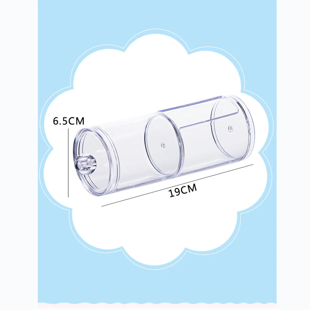 Прозрачный двухслойный хлопок колодки контейнер для хранения случае косметика Органайзер настольные Предметы Органайзер туалетный столик ватный тампон