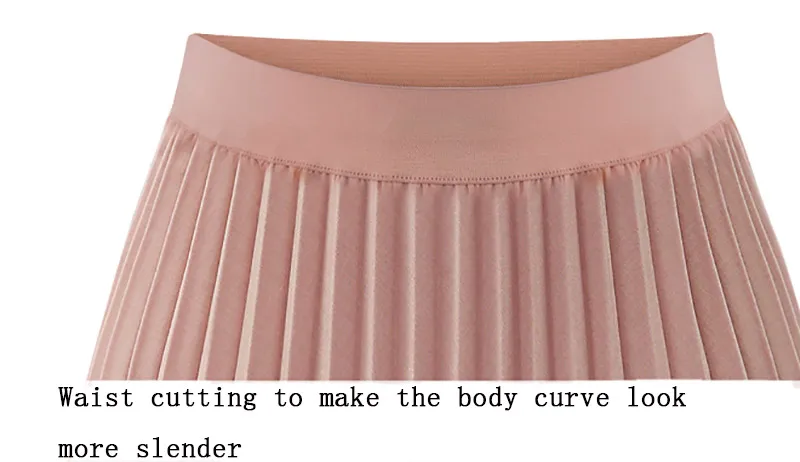 Модные длинные Для женщин Высокая Талия однотонная плиссированная эластичная юбка-трапеция женские вечерние Повседневное шифон Повседневное миди розовый Белая юбка