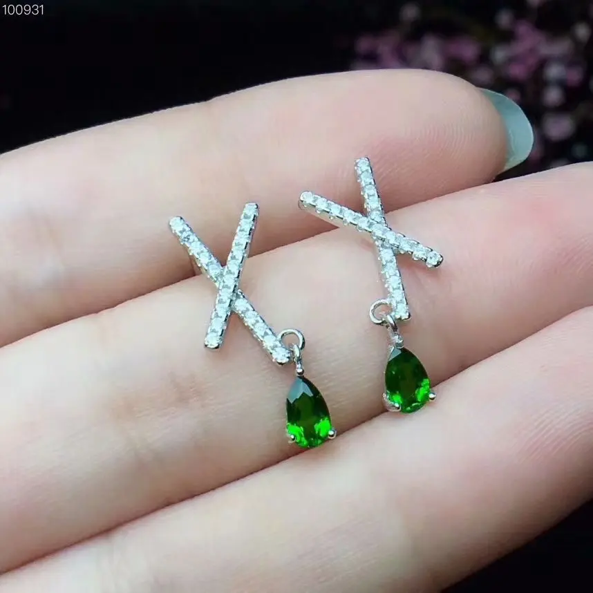 Серьги кольца из натурального зелёного диопсида с надписью|Серьги-кольца| |