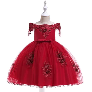 Princess Red Lace Flower Girl Dresses For Wedding 2019 Cap Sleeves First Communion Birthday Party Dresses Girls Pageant Gowns 2018 light blue princess sheer lace flower girl dresses pageant prom baby party frocks for girls first communion puffy gowns
