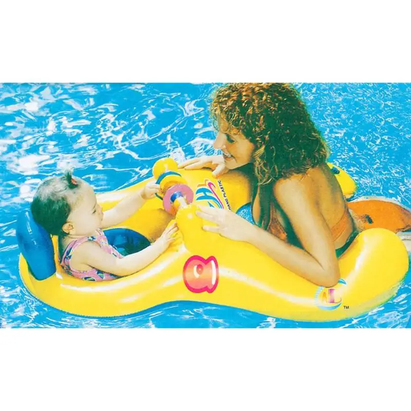 

1pcs Double Circle Cartoon Swim trainer Parent-child Inflatable Pool Float for Swimming Ring Baby Bath Pool Toy for Water Sports