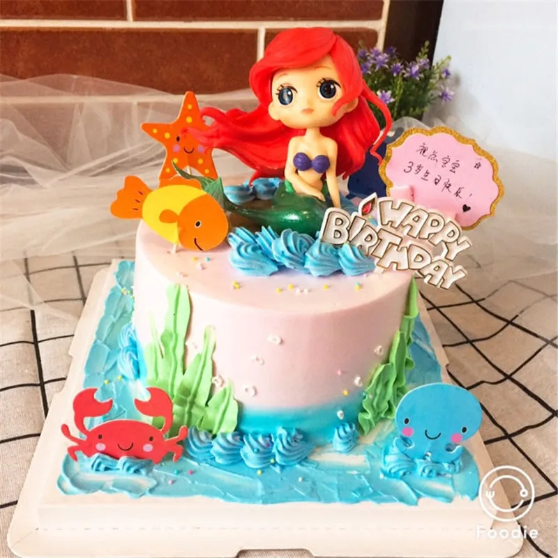 

holiday decorations girls birthday gift topper little mermaid party princess adult toys mermaid birthday decorations cake topper