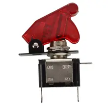 DC 12V On Off Racing Car Illuminated Toggle Switch + Red Cover