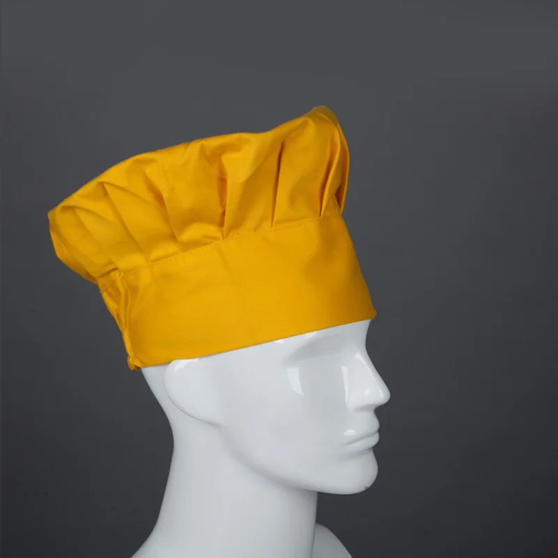 1PCS Cooking Cap Cafe Restaurant BBQ Kitchen Cooking Hat Women Men Working Cap Chef Hat Cloth Plaid Solid Plain Hat 4 Colors (3)