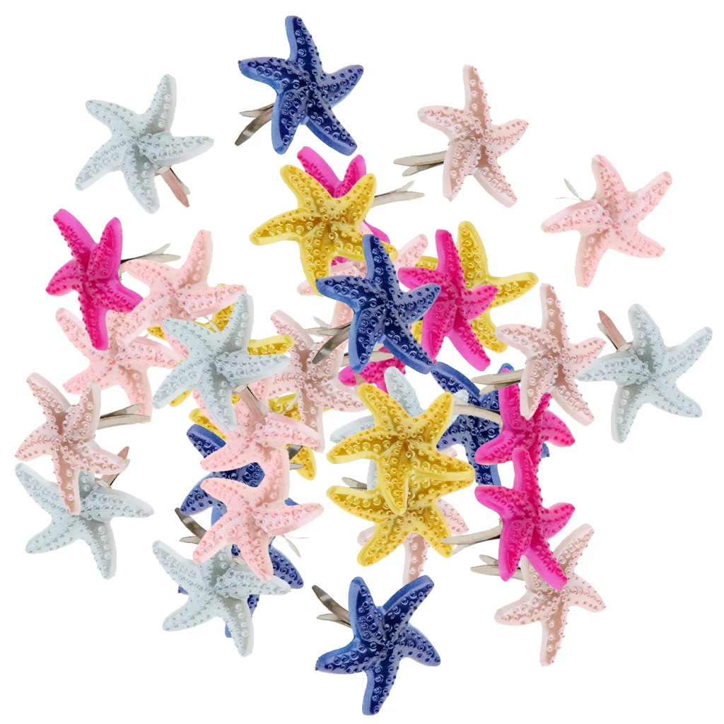 50x 19mm Starfish Shape Metal Brads Paper Fasteners for DIY Office Scrapbooking Embellishment Crafts Clothes Spikes Decor Brads