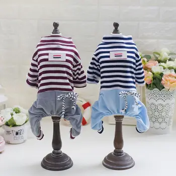 

Newest Cat Stripe Cozy Rompers Stylish Clothes Small Dogs Pet Supplies S-XXL