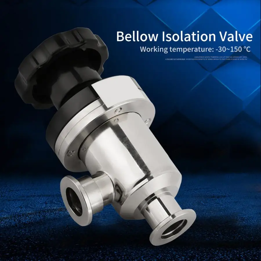 

High Vacuum Manual Right Angle Bellow Isolation Valve F16 Valve 304 Stainless Steel Vacuum Isolation Valve KF16