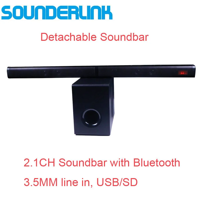 Sounderlink 2.1CH Bluetooth ТВ Саундбар с сабвуфером оптический USB TF vitual 3D объемный звук