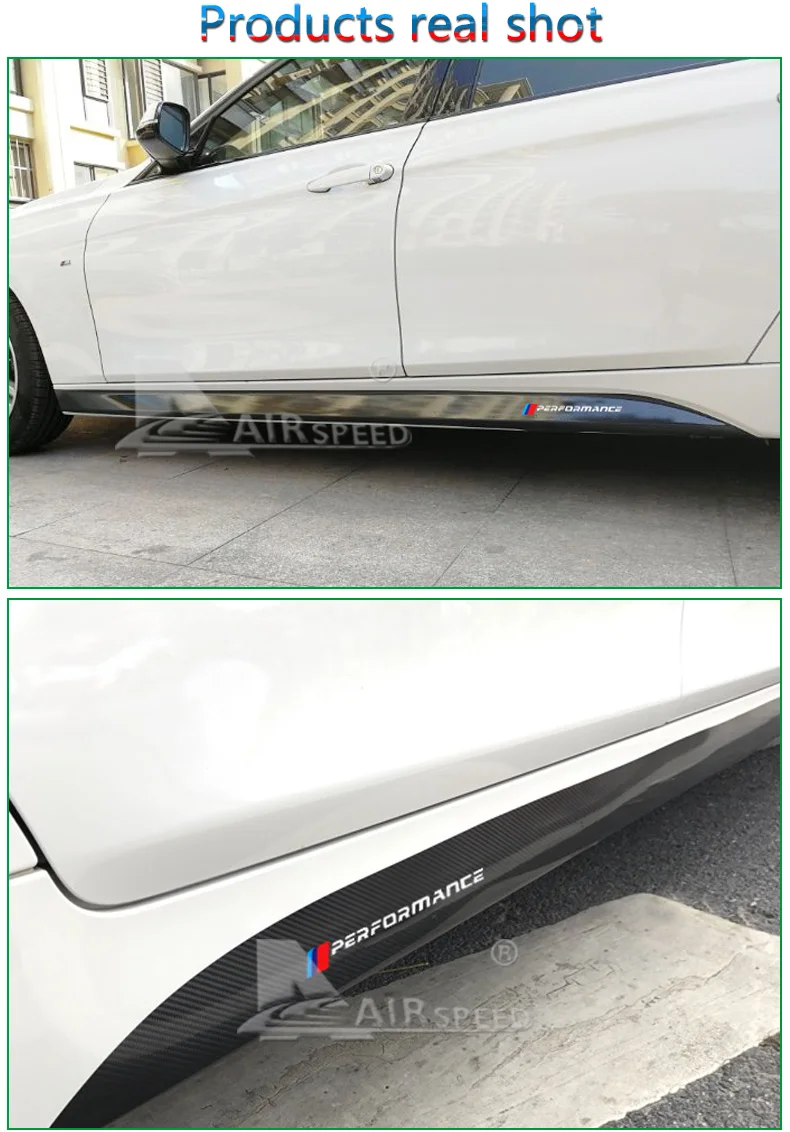Airspeed 215CM 5D Carbon Fiber Vinyl Decals M Performance Side Skirt Sills Car Stickers For BMW G30 F10 F11 F07 E60 F30 E90 M3  (9)