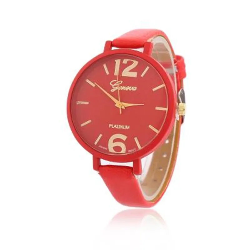 

2018 new hot selling casual fashion women Geneva large Digital Dial Watch Strap Watch