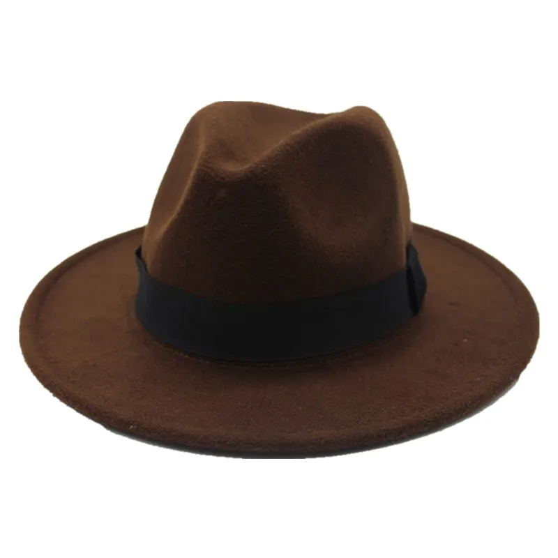 Seioum Весенняя фетровая шляпа с широкими полями для мужчин и женщин, винтажные джазовые шляпы, модные шляпы со звездами, шерстяная фетровая шляпа унисекс, черная фетровая шляпа-котелок
