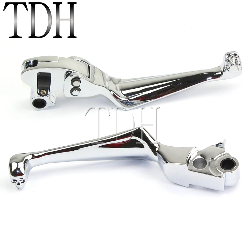 

Motorcycle Skull Levers Brake Adjustable Clutch For Harley Softail Dyna 96-13 Sportster 96-03 Touring Road King 96-2007 Chrome