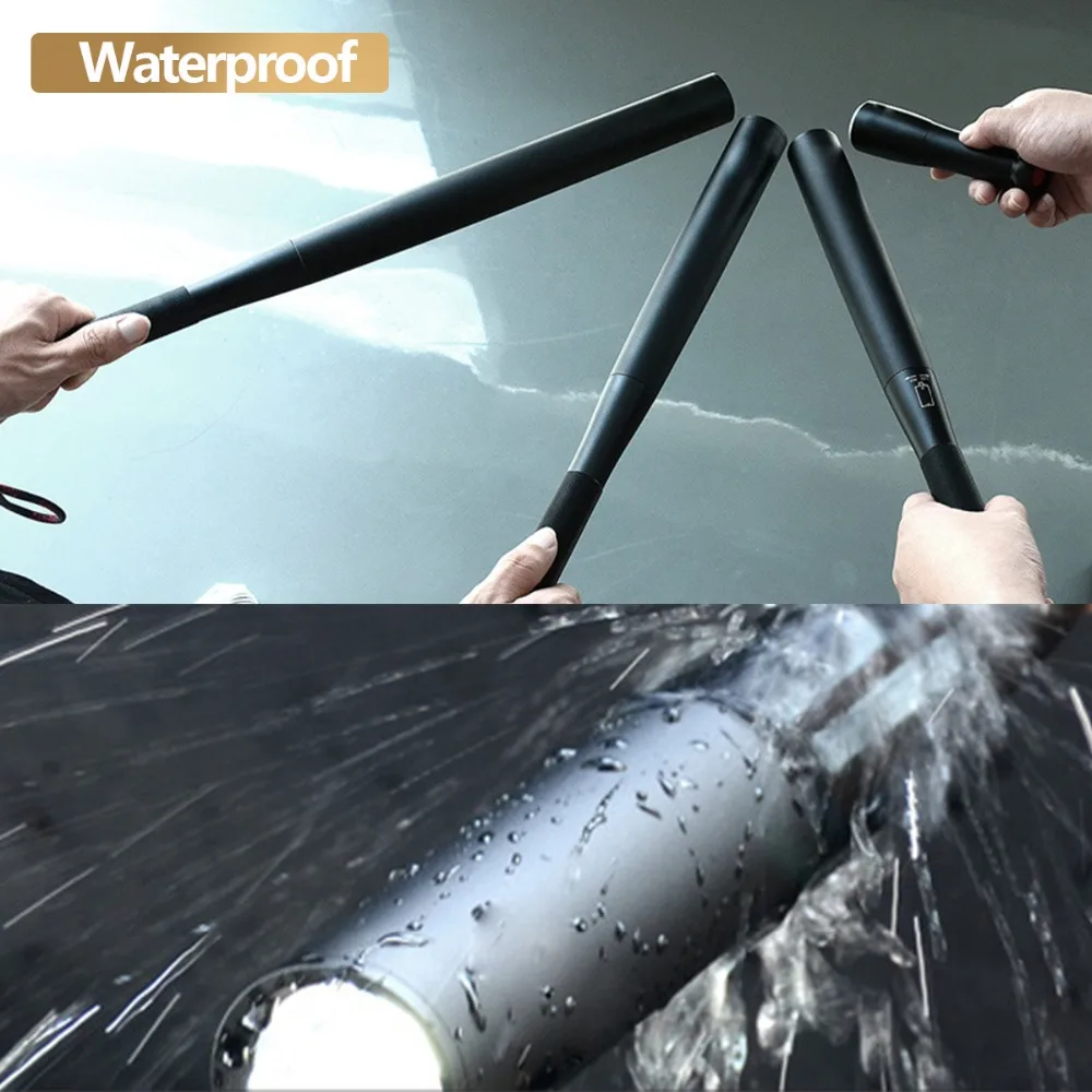 T6 LED Tactical Baseball Bat Long Flashlight Torch Lamp 3 Modes Long Flashlight Self Defence Emergency Torch with AA Battery