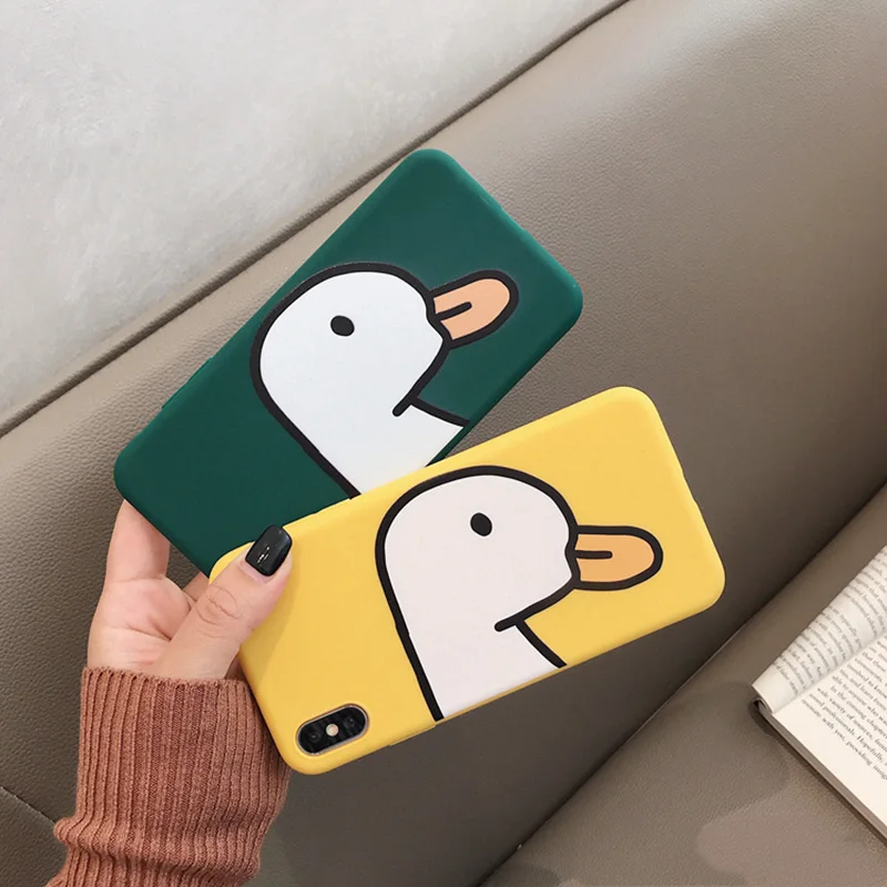 

Cute Cartoon Patterned Phone Case For iphone X XR XS Max Case Funny Duck Painting Soft Cases For iphone 6 6s 7 8 plus Cover Capa