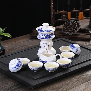 

Automatic Creative Tea Set Handmade China Ceramic Kung Fu Tea Set Lazy Kongfu tea set Receiving Guests Tea Ceremony