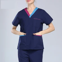 Женские хирургические наборы скрабов больница для докторов медработников Униформа стоматологическая клиника салон красоты Рабочая одежда короткий рукав платья