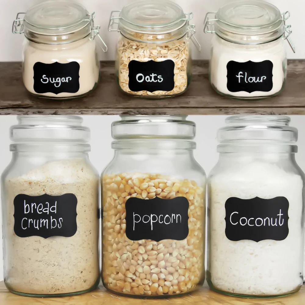 

36Pcs/Set PVC Blackboard Sticker Kitchen Craft Stickers for Jar Organizer Can Labels Chalkboard Home Decor