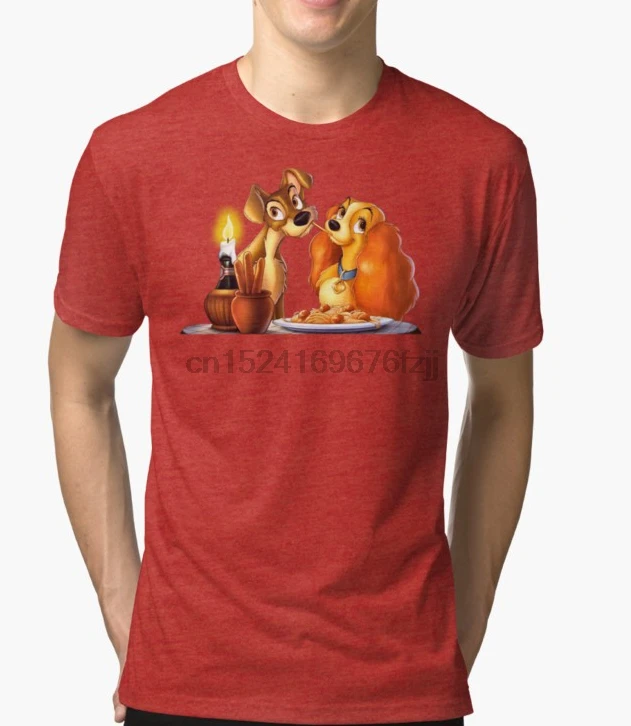 

Printed Men T Shirt Cotton tshirts O-Neck Short-Sleeve lady and the tramp Women T-Shirt