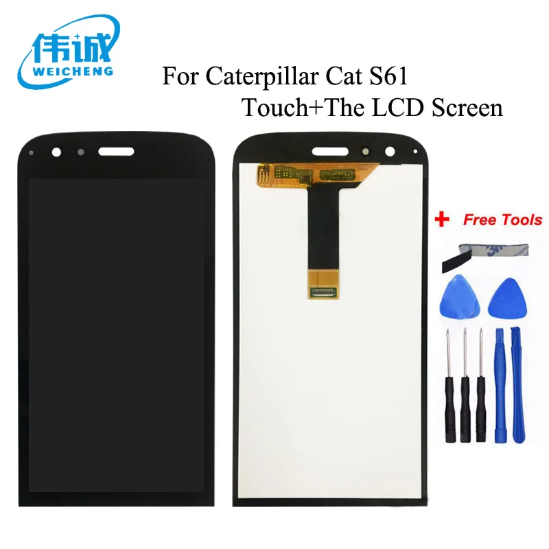 

For Caterpillar Cat S61 S 61 LCD display Digitizer Touch panel Screen sensor 5.2'' assembly touch panel parts replacement