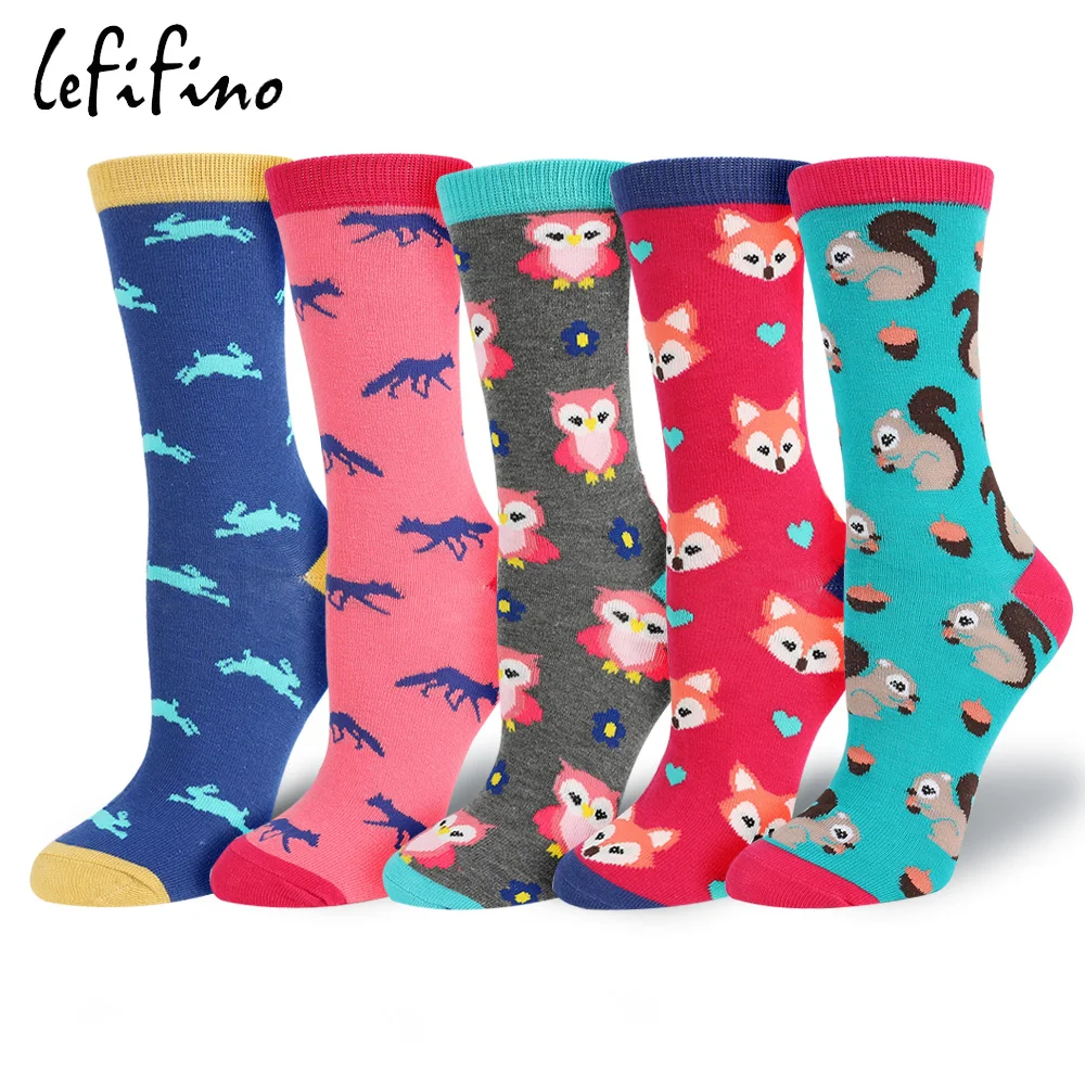 Носки женские хлопковые с рисунком белки кролика лошади лисы|women socks|socks patternsocks color
