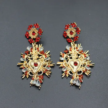 

United States catwalk section Baroque court wind flash drill earrings full of drilling earrings female boucle d'oreille 196