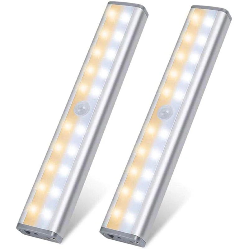 

Under Cabinet Lighting,20 Led Motion Sensor Closet Light with 3 Color Mode,Wireless Usb Rechargeable Battery Operated Lights f