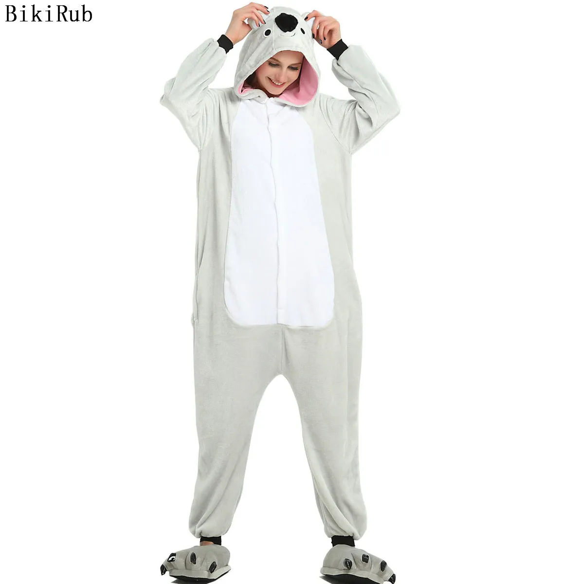 Мода для взрослых зимние Пижама Kigurumi все в одном пижама костюмы животных Косплэй