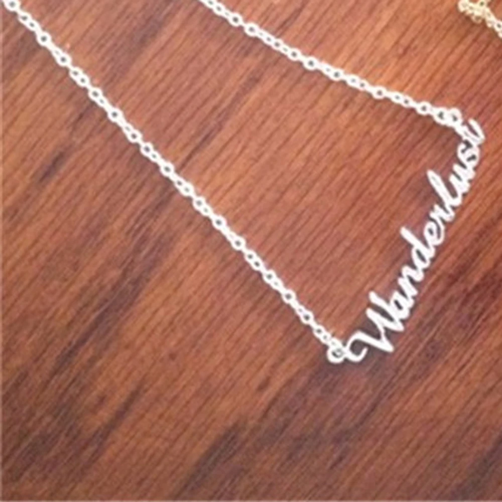 Ожерелье с подвеской надписью путешественники|pendant necklace|letter pendantnecklace jewelry |