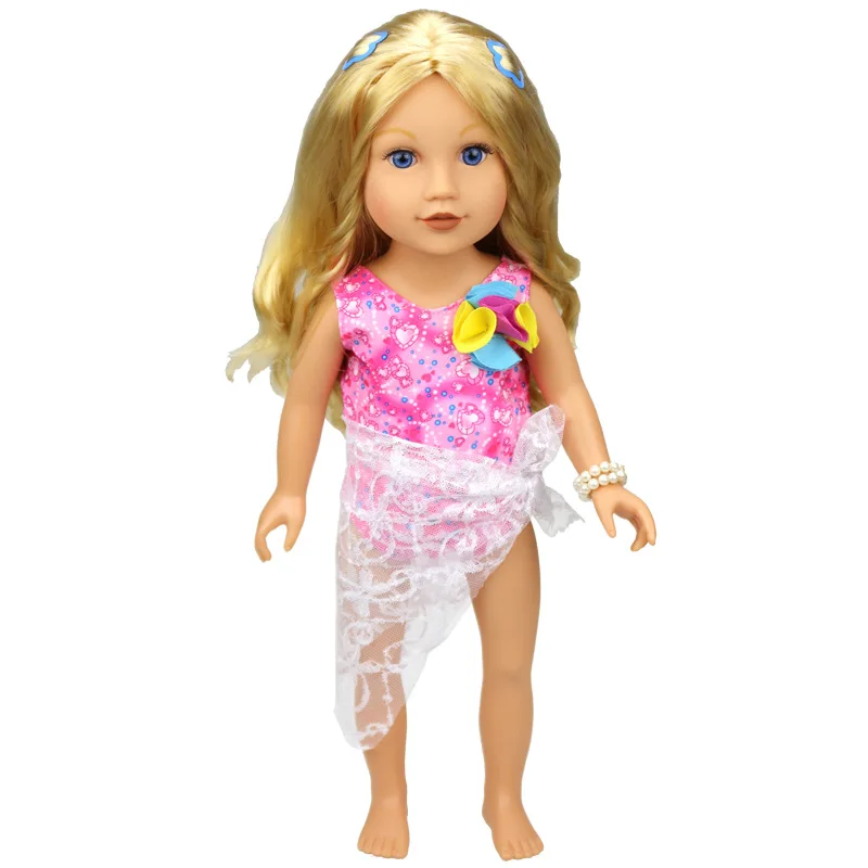 2PCS New Printing Flowers Swimsuit Dress With Lace Towel Wear For 1/3 American Girl Doll 18 inch doll Clothes dress american-doll-clothes : image 2PCS New Printing Flowers Swimsuit Dress With Lace Towel Wear For 1/3 American Girl Doll 18 inch doll Clothes dress american-doll-clothes