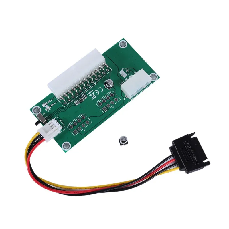 PC Desktop ATX 24Pin Dual PSU Power Supply Sync Starter Extender Cable for Bitcoin Mining Expanded Ded With Manual Switch