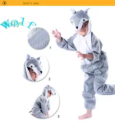 Милые детские унисекс Пижама детская пижамы костюм аниме волк в наличии