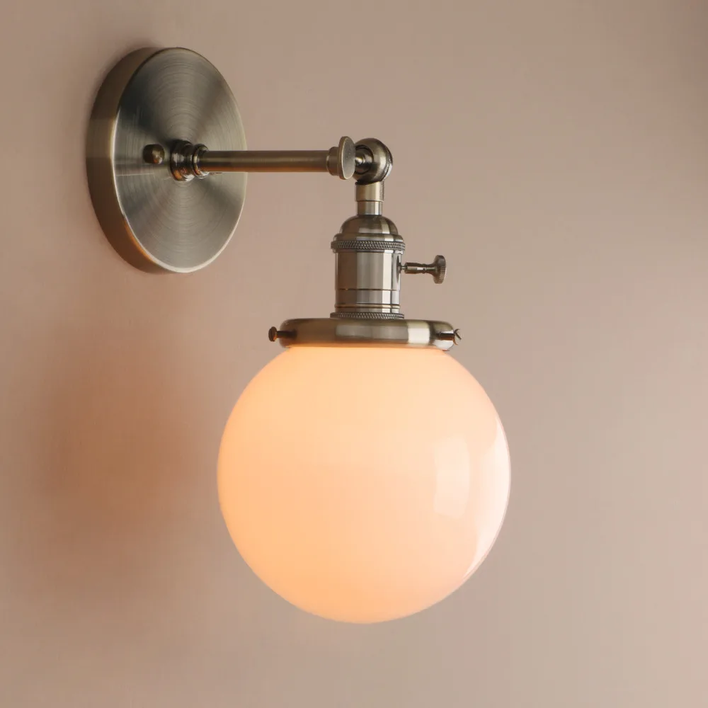 Günstig Permotriassischen Vintage Wand Lampe Milch Weiß Glas Leuchte Wand Licht Loft Klassische Leuchte E27 Schlafzimmer Nacht Licht Weihnachten Decor