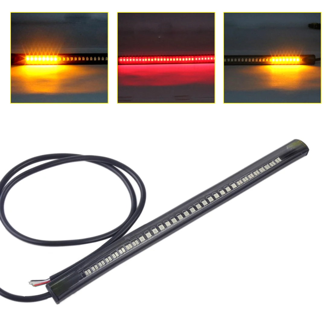 

DWCX Motorcycle 48 LED Soft Flexible Rear Tail Brake Stop Turn Signal SMD Lamp Light Strip for Harley Bobber Chopper Dirt Bike