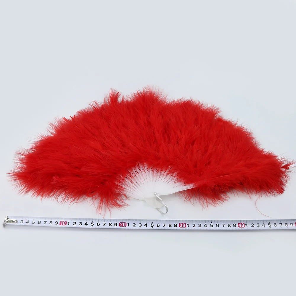 1 red fluffy turkey fan 2