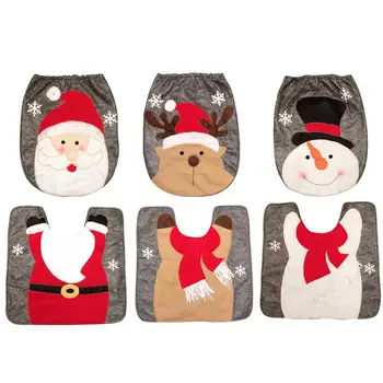 

2 Pieces / Set Of Bathroom Toilet Seat Cleaning Christmas Cover Santa Snowman Christmas Decorations Warehouse Eco House