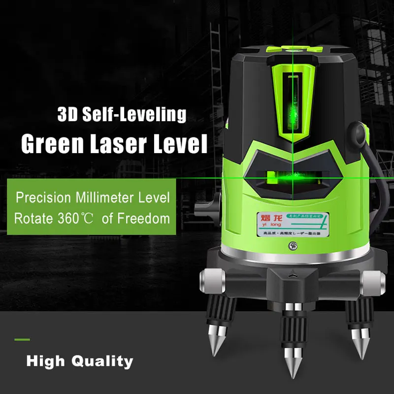 

2 Cross Lines Laser Level Green 360 Degree Rotary Self- leveling Laser Level in Box Without Bracket Diagnostic Tools
