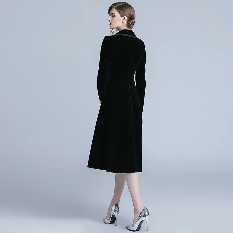 Женское зимнее тонкое пальто Pleuche с длинными рукавами трапецевидная куртка сплошной цвет длинный раздел теплая средней длины ветровка