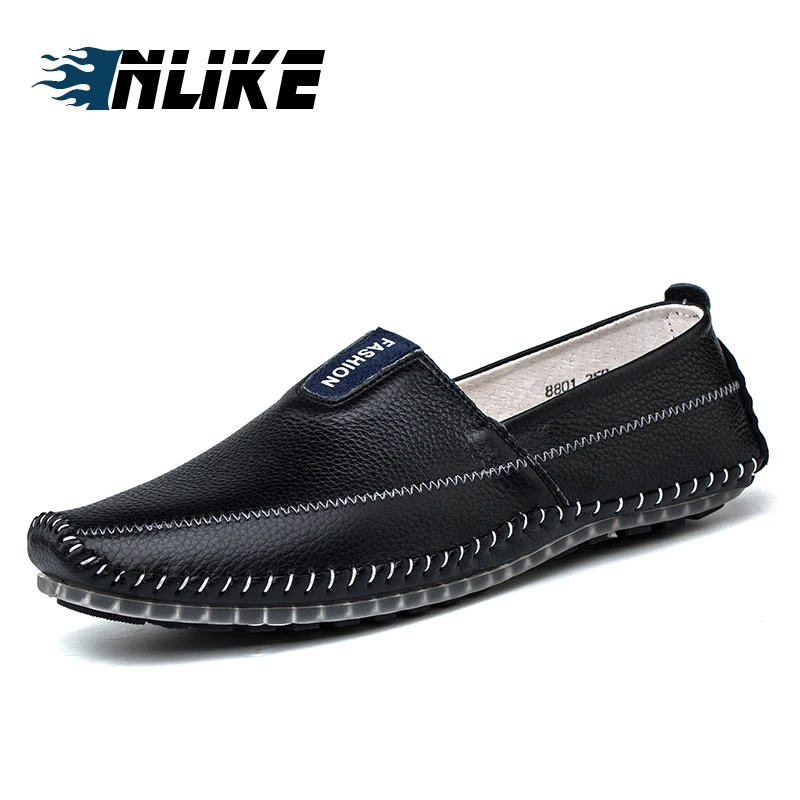 

INLIKE New Driving Shoes Men's Leisure Genuine Leather Doug Shoe Male Flat Loafers Luxury Footwear Driving Shoes