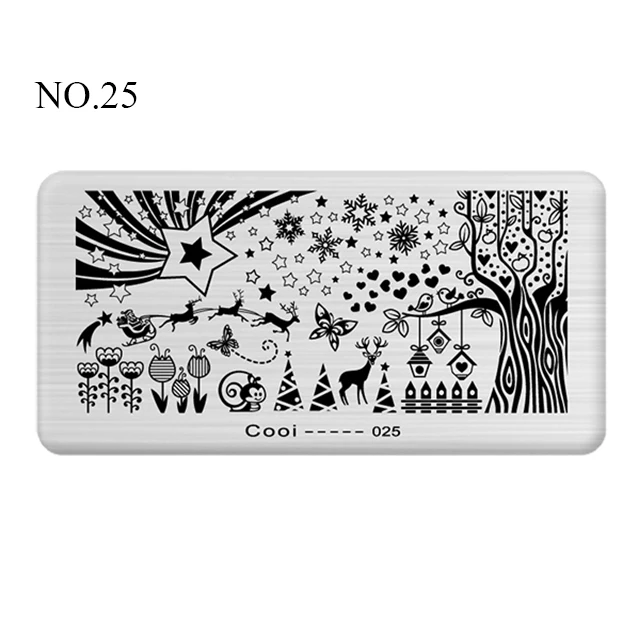 Pinpai Nail Stamping Plates Flower Geometric Heart Nature Series Nail Template Stamp Image DIY Nail Designs Manicure Stamp Plate - Цвет: NO.25