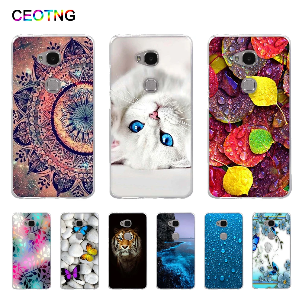 

Cover For Huawei honor 5X X5 GR5 KIW-L21 Soft Silicone Back Phone Case for Huawei Honor 5 X 5x Print Shells for huawei honor 5 x