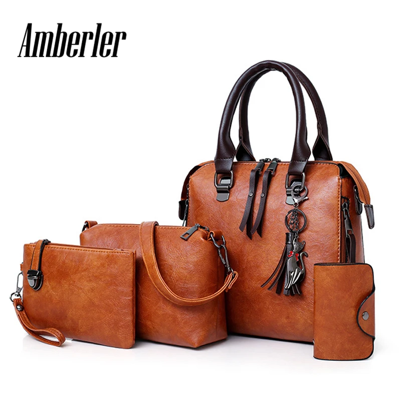 Amberler женские Сумки из искусственной кожи сумки через плечо большой Ёмкость на