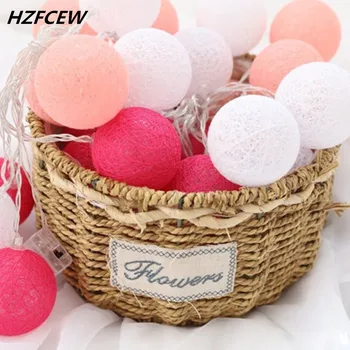 

New Arrival 3M 20LED/6M 40LED Cotton Ball String Light Wedding Party Christmas Home Outdoor Decoration Garland Bulb Strings