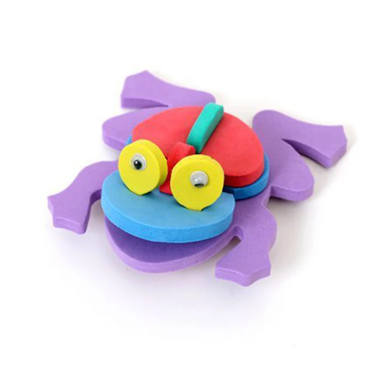 

3pcs Multicolor EVA Foam Puzzles Lovely Animals Children Handmade Kids DIY Crafts Kit For Kids Interactive Educational Toys