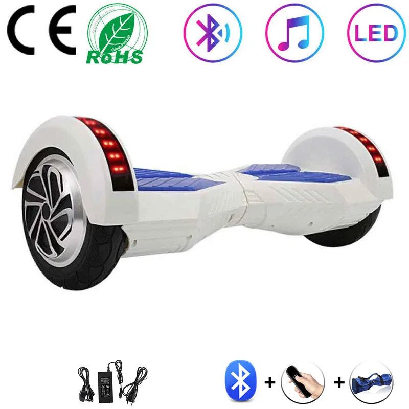 

Electric Scooters Cheap 8 Inch White Self-Balancing Scooter Hoverboard Two Wheels Balance Board Skateboard Bluetooth For Kids