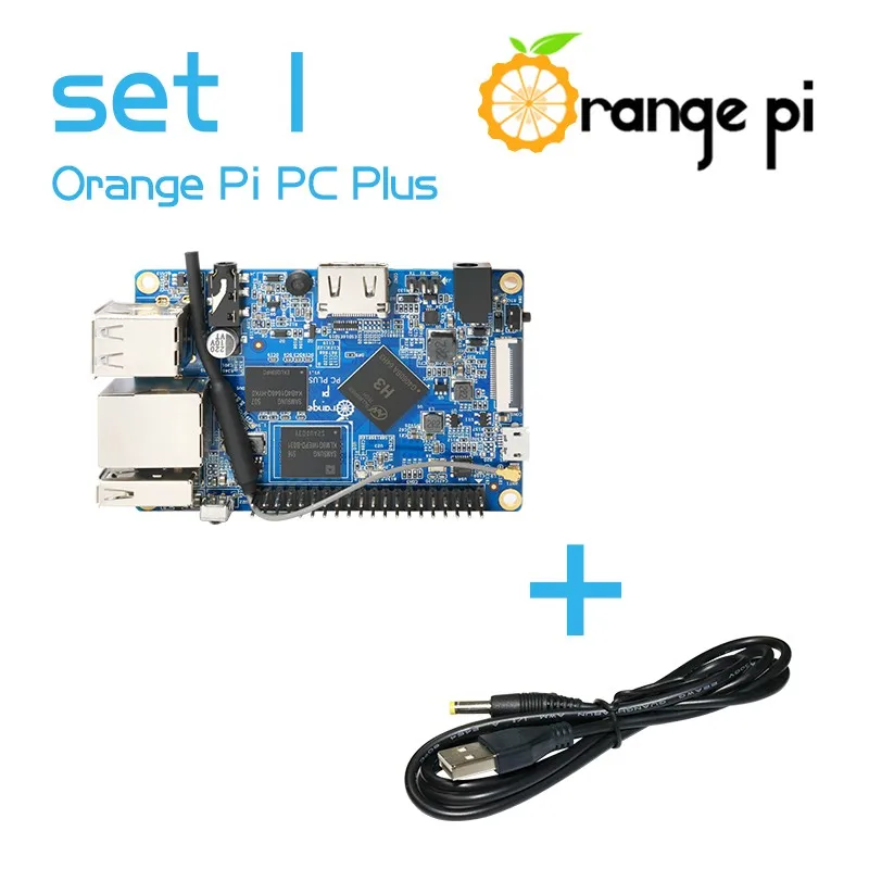 Оранжевый Pi PC Plus SET1: оранжевый Pi PC Plus+ USB для постоянного тока 4,0 мм-1,7 мм кабель питания