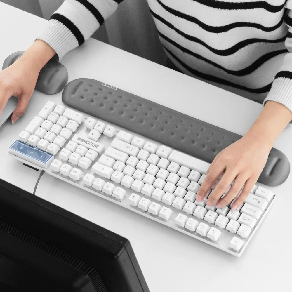  Boona Memory Foam Micro Fiber Massage Hole Keyboard Pad & Mouse Pad Comfortable Lightweight Support