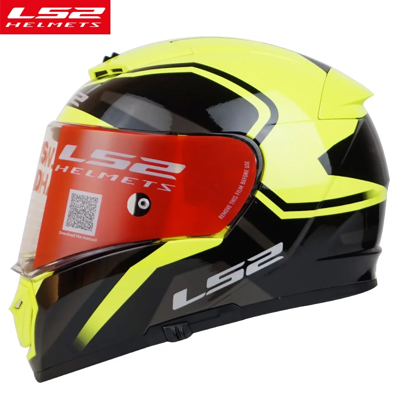 Casco LS2 FF390 выключатель полный уход за кожей лица мото rcycle шлем с внутренним солнцезащитным щитом гоночный мужчина женщина capacete ls2 шлем casco moto ls2 - Цвет: FF390 Black Yellow