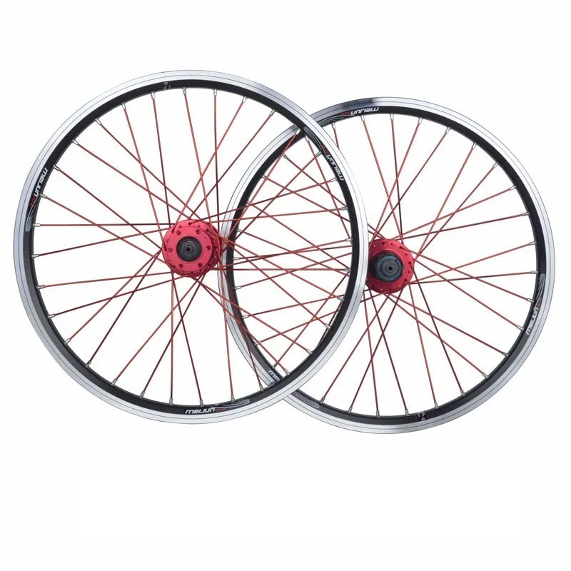 Top MEIJUN folding bicycle 20 inch 406 bicycle wheel 26 inch high quality aluminum alloy V disk wheel card hub multi-color wheel set 3