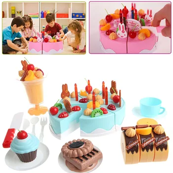 

DIY Cutting Birthday Cake Children Educational Classic Toy Pretend Play 75PCS/SET J04